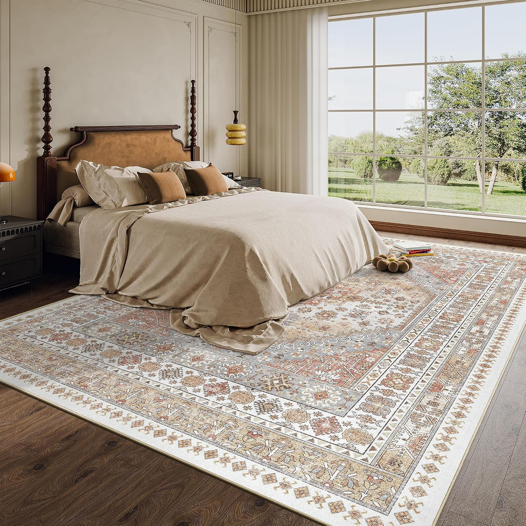 zesthome 8x10 Area Rugs for Living Room,Large Washable Rug,Orange