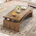 LVB 47 Inch Modern Wood Coffee Table for Living Room, Annual Ring Wood