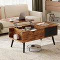 Yaheetech Coffee Table with Storage,39.5'' Lift Top Coffee Table,Hidden Storage Compartment,Foldable Drawer,Lift Tabletop Dining Center Table for Home Living Room Office,Rustic Brown
