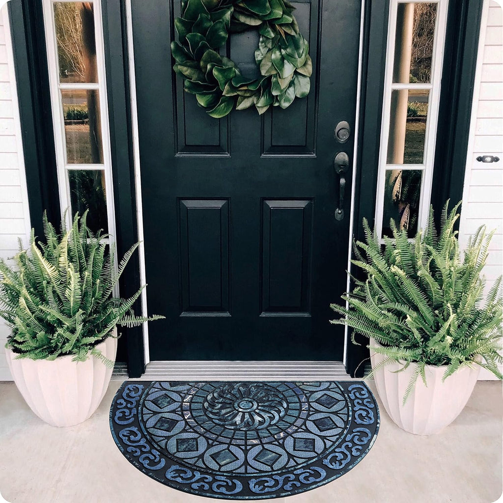 ubdyo Warm & Stylish Front Door Mat - Doormat Entrance - Blue, 23" x 36"