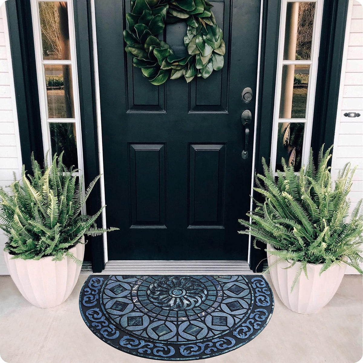 ubdyo Warm & Stylish Front Door Mat - Doormat Entrance - Blue, 23" x 36"