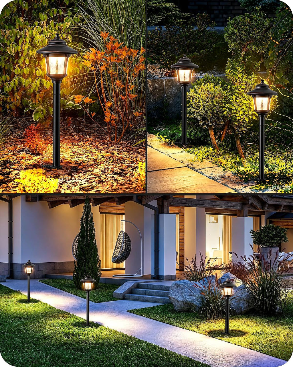 EDISHINE Low Voltage Landscape Lighting 12V 3W 120LM with Connectors 4 Pack