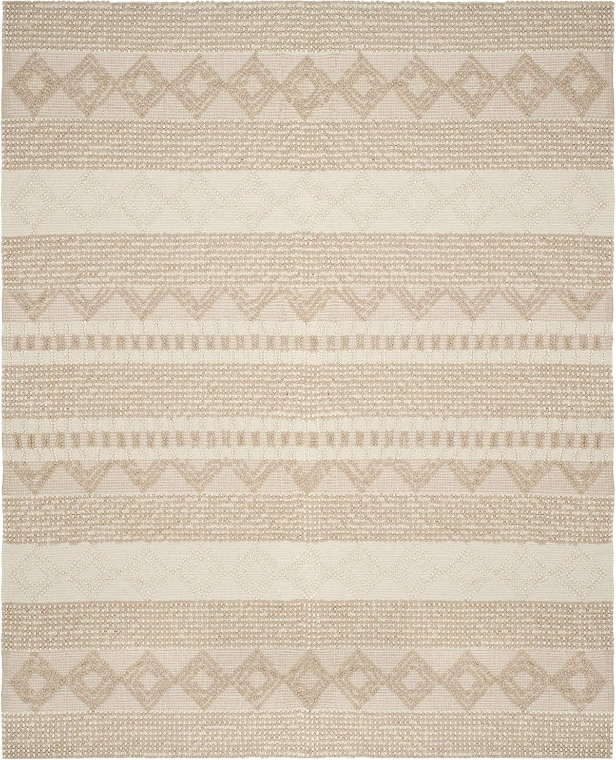 SAFAVIEH Natura Collection Area Rug - 10' x 14', Beige & Ivory, Handmade Moroccan Boho Tribal Wool & Cotton, Ideal for High Traffic Areas in Living Room, Bedroom (NAT102B)