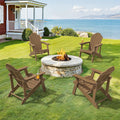 LUE BONA HDPE Adirondack Chairs Set of 2, Brown Fire Pit Chairs