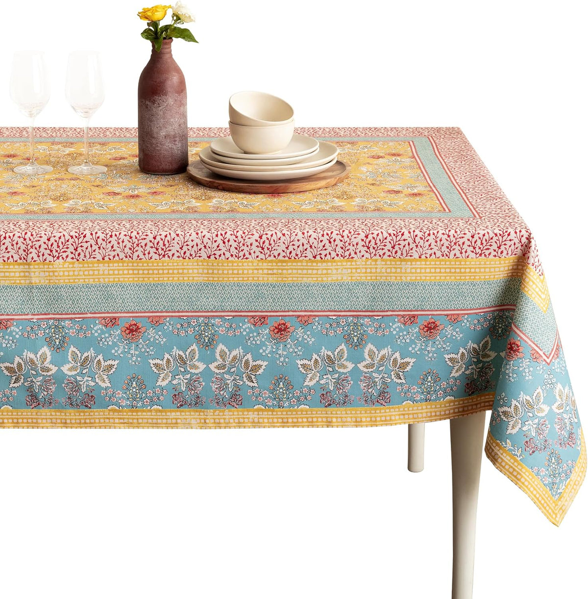 Maison d' Hermine Table Cloth Square Table Reusable 100% Cotton 54"x54"