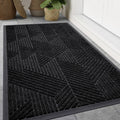 Smiry Front Door Mat Outside Entrance, Low Profile Rubber Doormat, 47x17