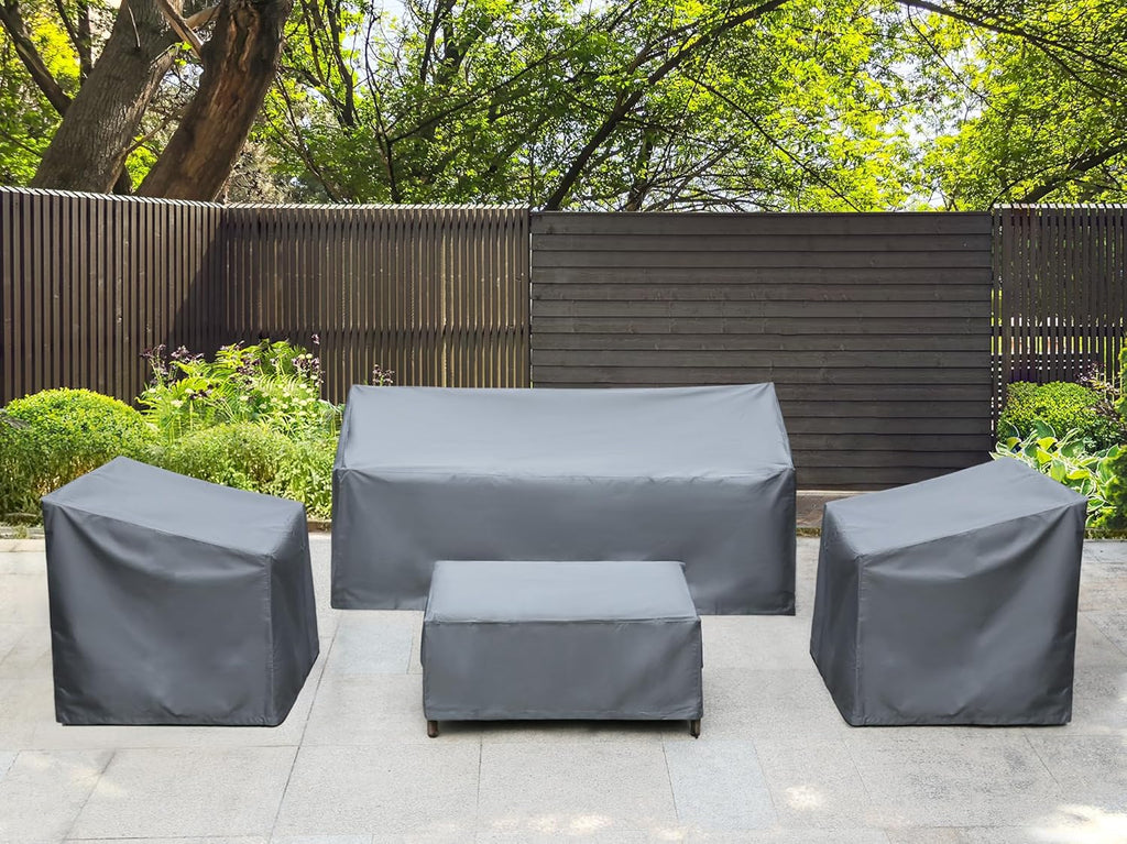 Patio Furniture Covers,Outdoor Furniture Cover Waterproof,Patio Furniture Set Covers for 4 Piece Outdoor Conversation Set,Patio Covers Set-XX-Large (Grey)