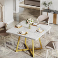 Tribesigns Square Dining Table for 2, 31.5" Modern Dinner Table with Metal Base, Kitchen Table for Dining Room, Small Space, Apartment