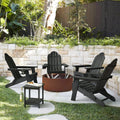 LUE BONA Folding Adirondack Chairs Set of 2, HDPS Fire Pit Chairs, Black