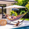 SUNCREAT Portable Space Saving Hammock with Stand, Two Person Hammock with Stand Included, Patent Pending, Rainbow