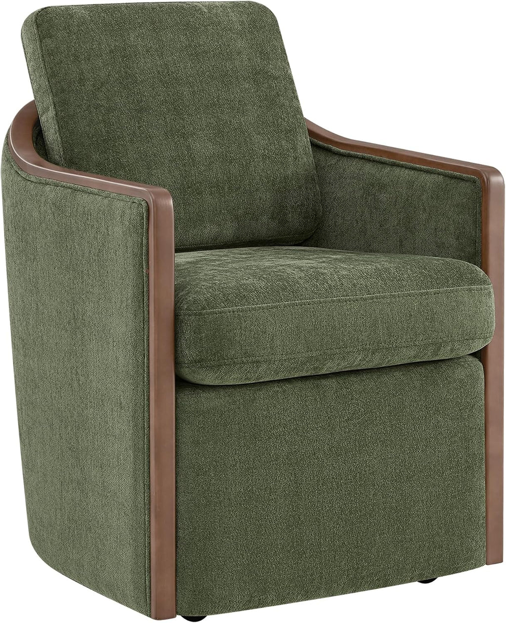 CHITA Upholstered Dining Chairs Set of 2 with Hidden Casters, Moss Green