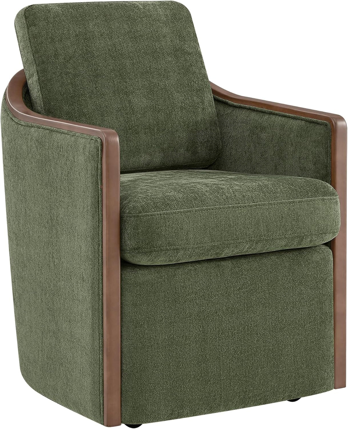 CHITA Upholstered Dining Chairs Set of 2 with Hidden Casters, Moss Green