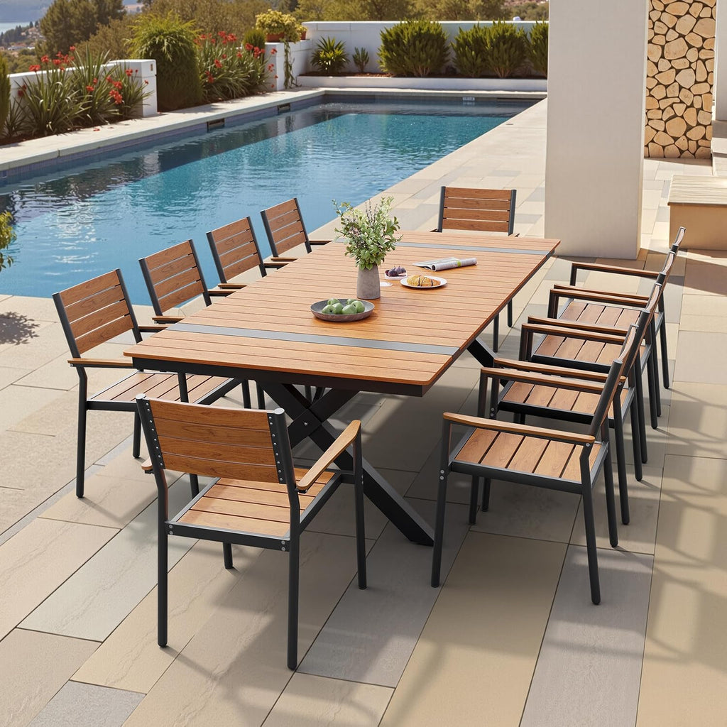 Pellebant Stackable Outdoor Patio Dining Chairs Set of 4