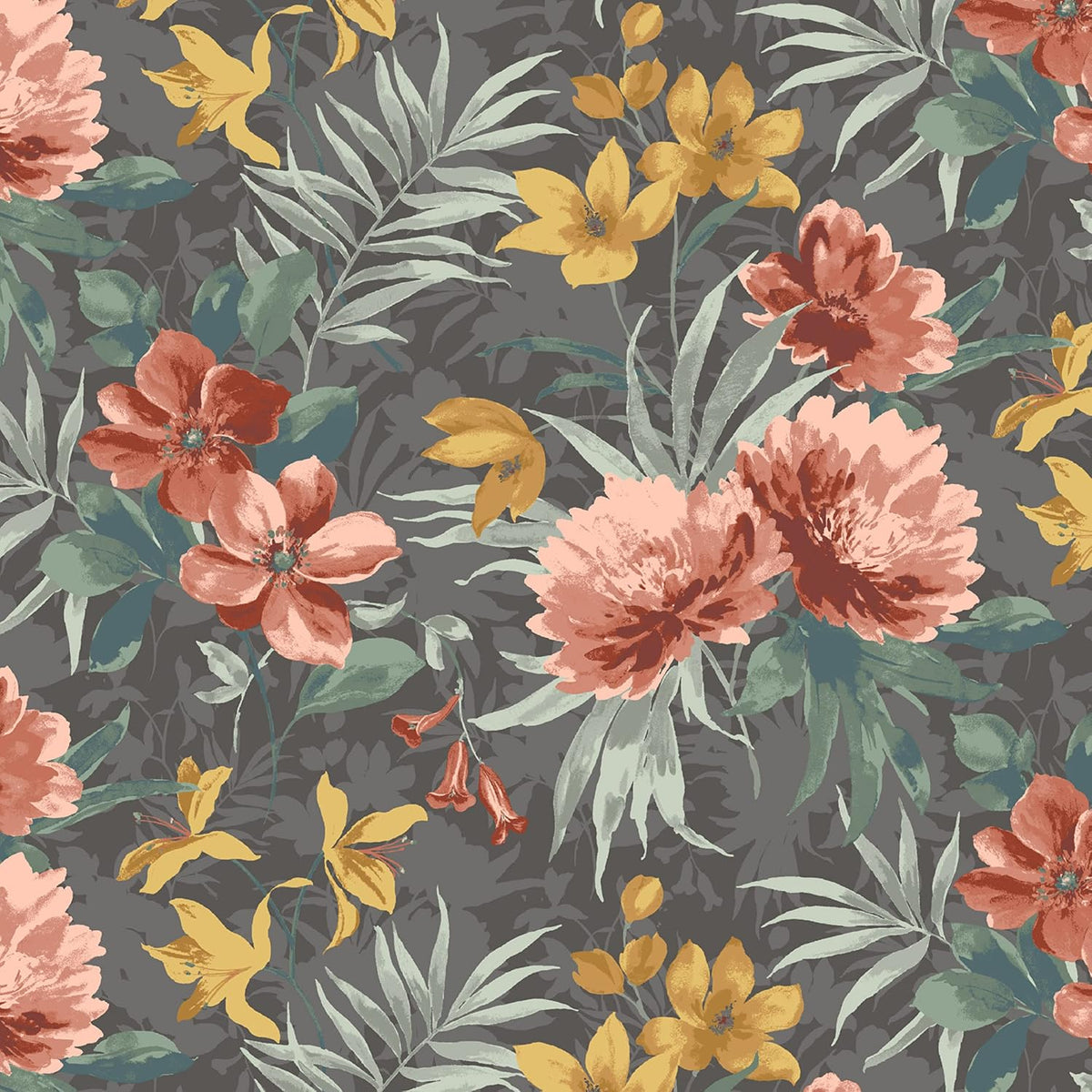 Arden Outdoor Dining Chair Cushion, 4-Pack, 20x44, Phoebe Grey Floral
