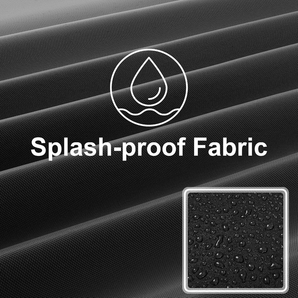 ALAULM 11 Pieces Patio Cushion Covers Replacement, Waterproof & Splashproof Outdoor Furniture Cushion Slipcovers with Zippers, Covers Only (Black,25.6×25.6×4inches