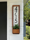 Fairview Customizable Vertical Address Sign Planter for your House, Vertical House Numbers Plaque for Outside Home, House Numbers Address Plaque, Modern House Number Sign, Waterproof Address Numbers