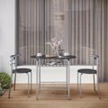 Yaheetech 3 Piece Dining Table Set for 2, Small Table and Chairs, Black
