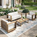MIXPATIO Patio Furniture Set, 4 Piece Outdoor Wicker Sofa Couch