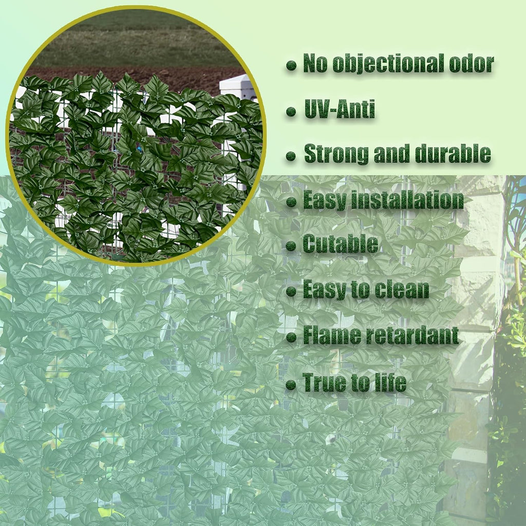 Artificial Ivy Plants Privacy Fence Screen: 60" x 140" (58.5 Sqft)