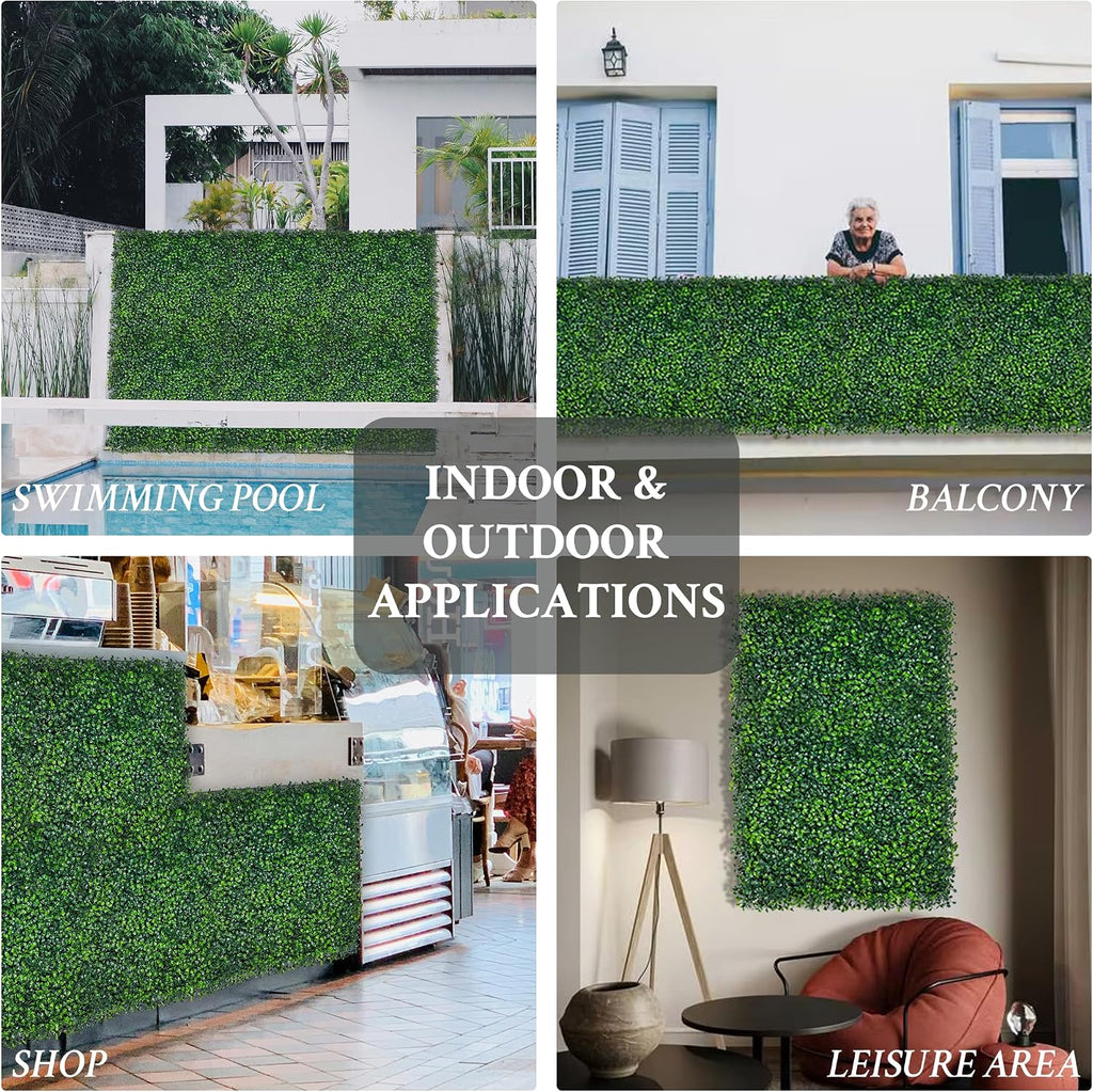 10"x 10"(24 P), UV-Anti Artificial Grass Wall Panel, 4-Layer Leaf