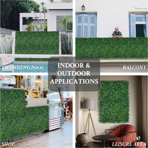 10"x 10"(24 P), UV-Anti Artificial Grass Wall Panel, 4-Layer Leaf