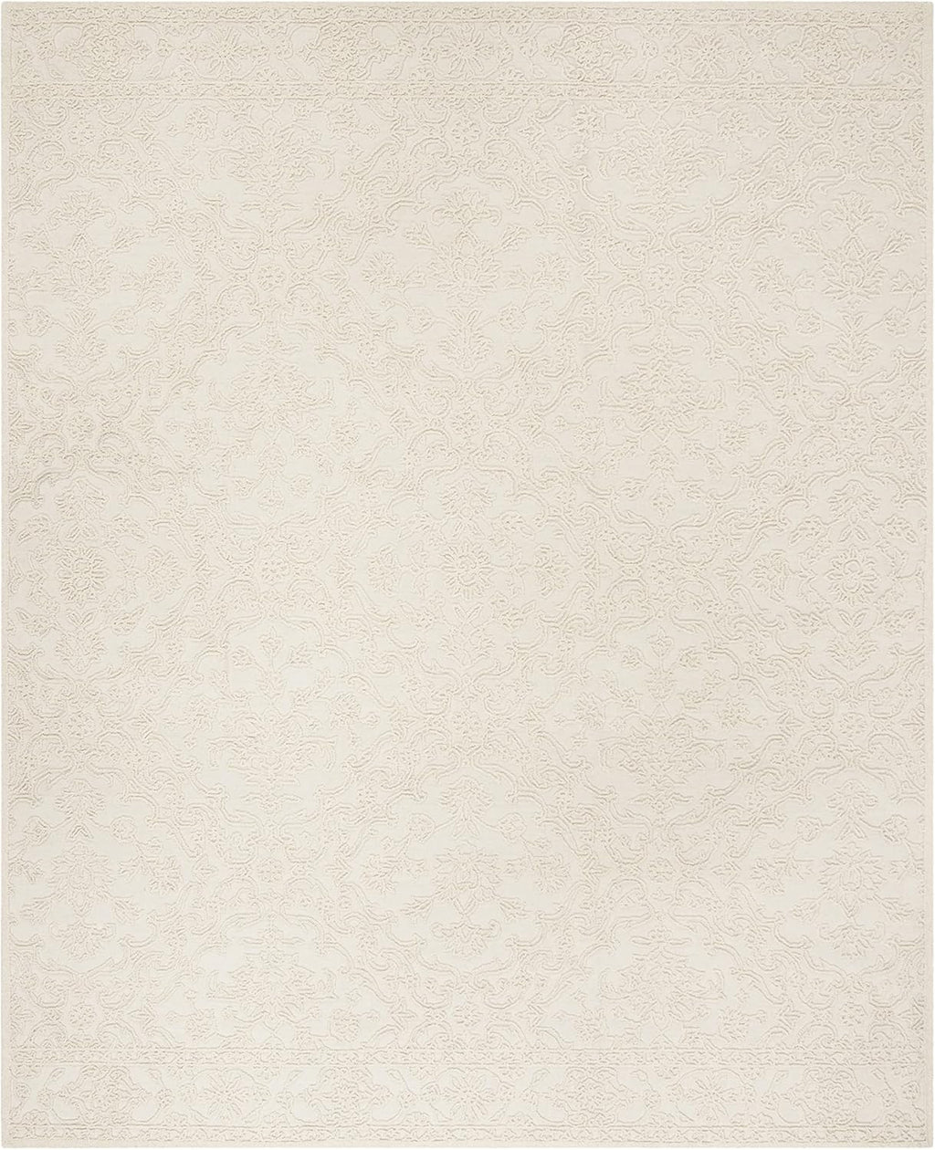 SAFAVIEH Trace Collection Area Rug - 10' x 14', Ivory, Handmade Wool, Ideal for High Traffic Areas in Living Room, Bedroom (TRC102C)