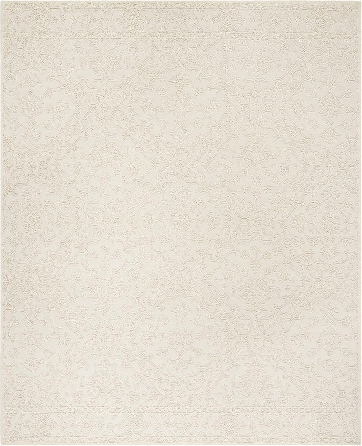 SAFAVIEH Trace Collection Area Rug - 10' x 14', Ivory, Handmade Wool, Ideal for High Traffic Areas in Living Room, Bedroom (TRC102C)