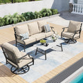 SUNSHINE VALLEY 4-Piece Metal Wrought Iron Outdoor Conversation Set, 5 Seats