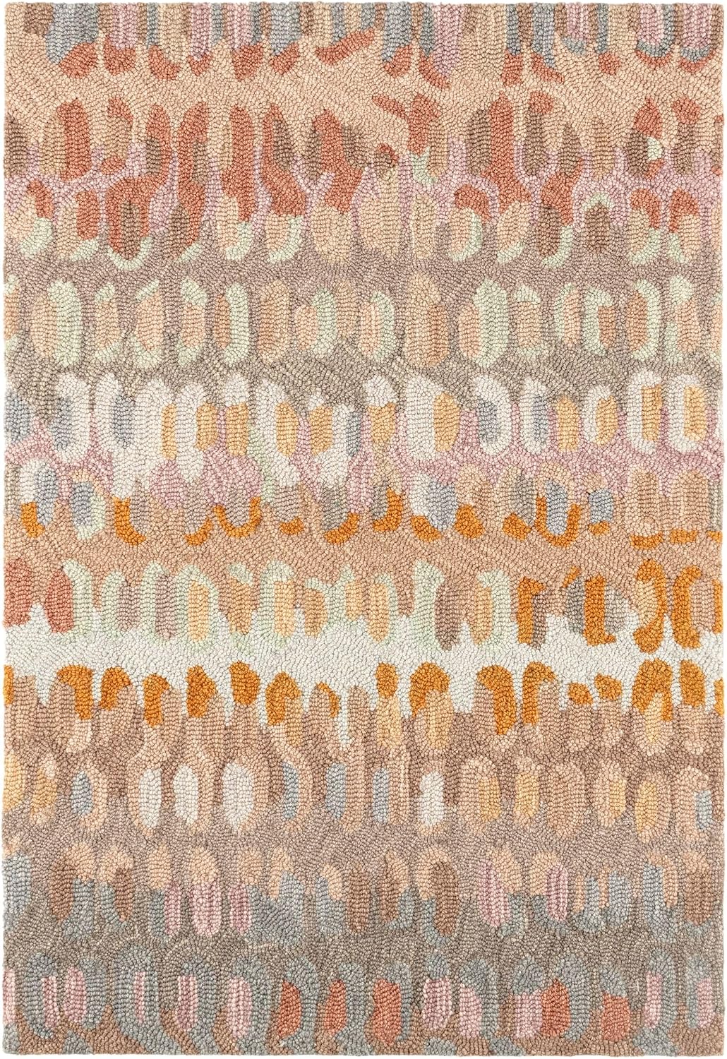 Dash & Albert Paint Chip Stone Geometric Hand Micro Hooked Wool Rug, 6'x9'