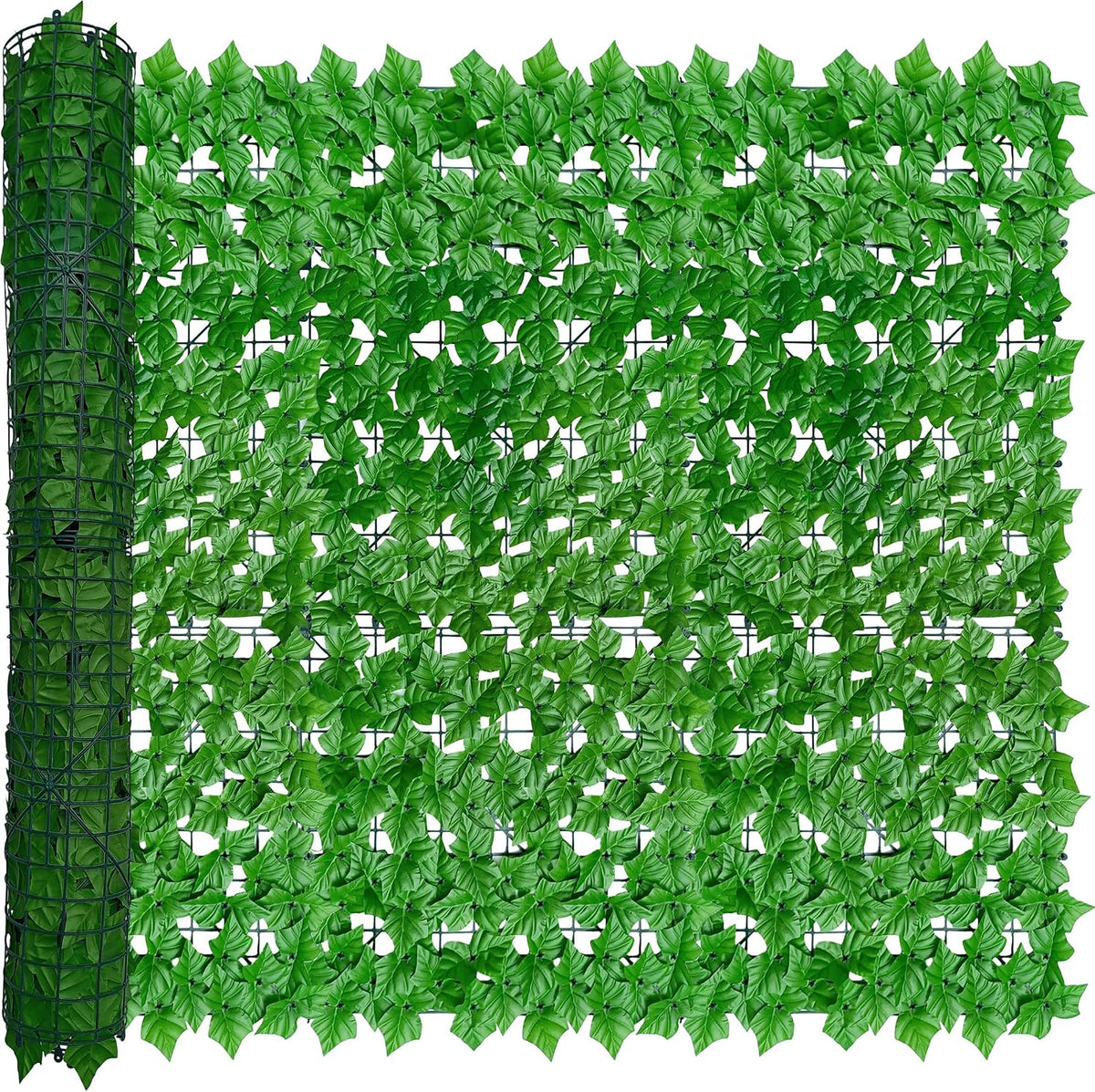 Artificial Ivy Privacy Fence Wall Screen: 48X120 in UV-Anti Faux Greenery Backdrop Ivy Vine Leaf Hedges Fence Panels for Patio, Balcony, Garden, Backyard Indoor Outdoor Light Green Decor