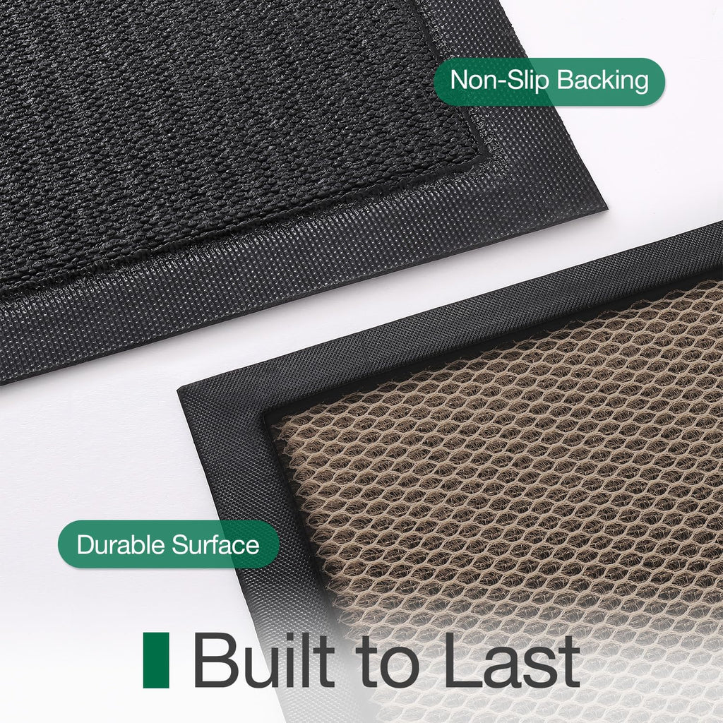 LUMI Outside Welcome Door Mat 24x36, Non-Slip Durable Rubber Easy Clean