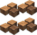 Yaheetech 108PCS Acacia Wood Deck Tiles Interlocking Patio Flooring,Wood