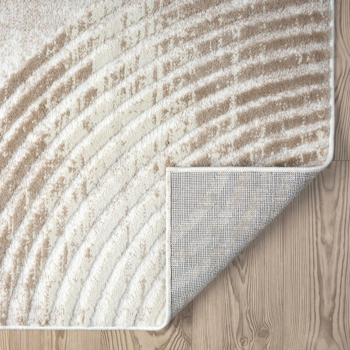 Abani Cream Area Rug for Living Room, Bedroom -Mid-Century Modern- 5' x 8' -Durable & Easy to Clean