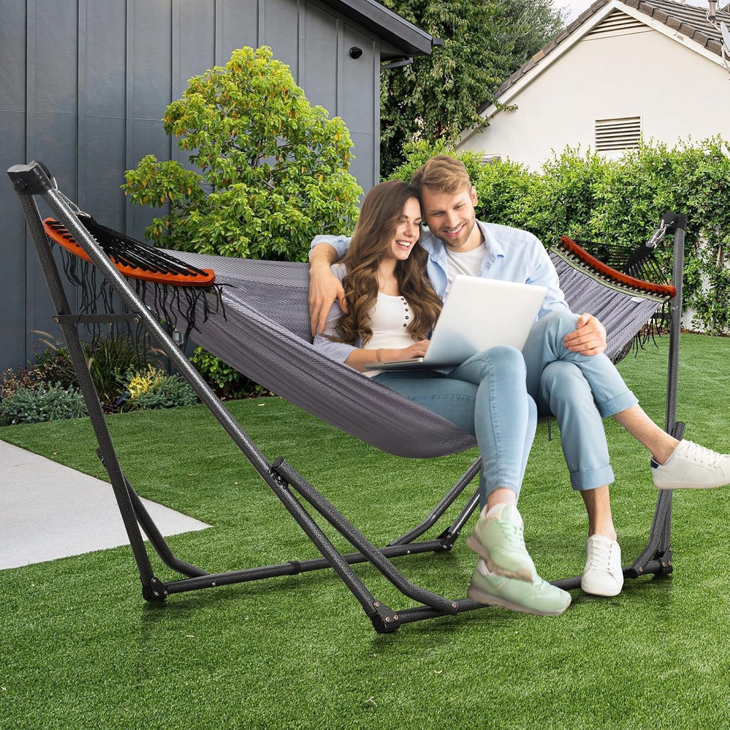 Goutime Collapsible Hammock Stand with Carry Bag, 550lbs, Portable, Grey