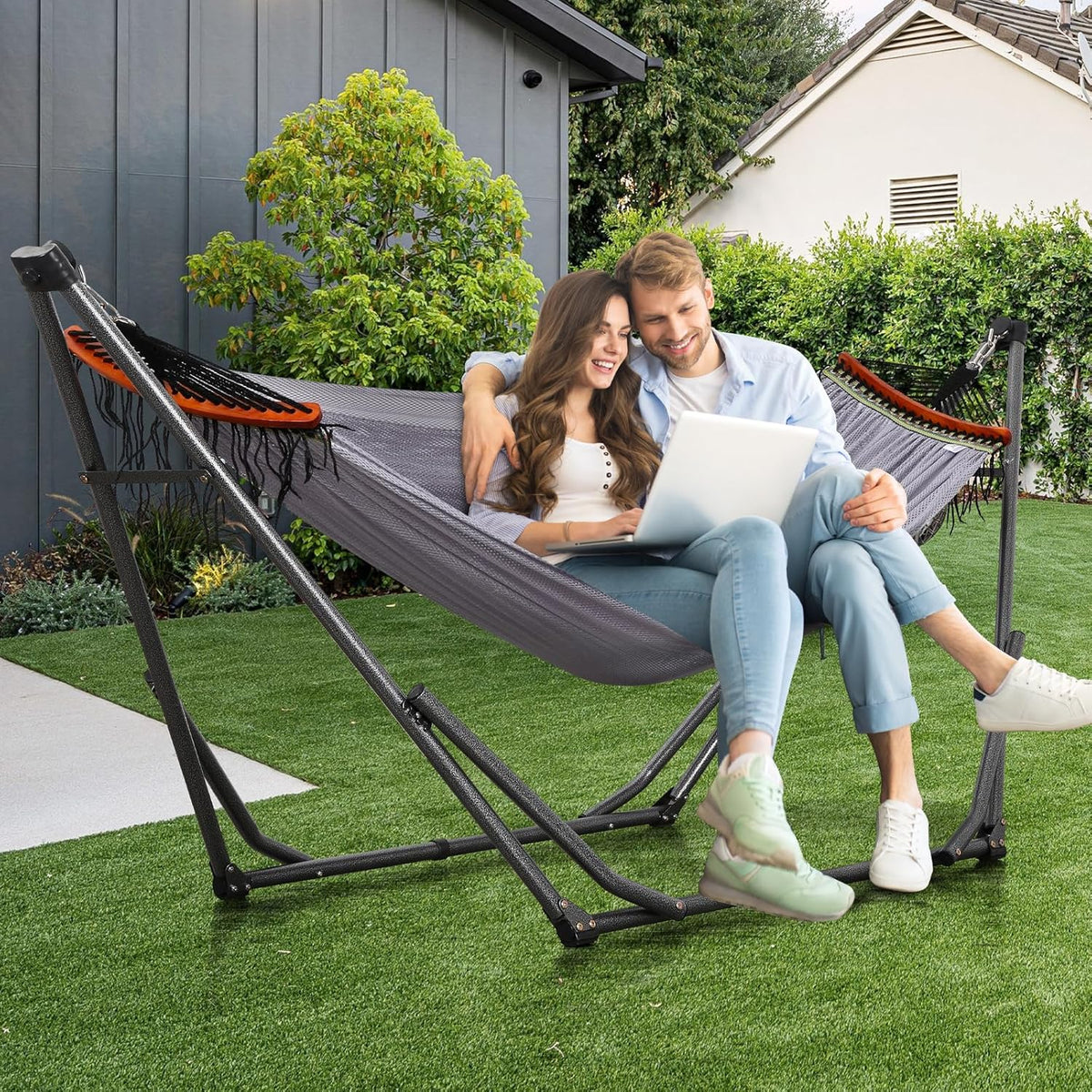 Goutime Collapsible Hammock Stand with Carry Bag, 550lbs, Portable, Grey