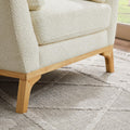 VANOMi 41.7" Large Accent Chair, Comfy Wide Reading Chair, Boucle White