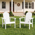 SERWALL HDPE Stackable Adirondack Chair,Space-Saving, White