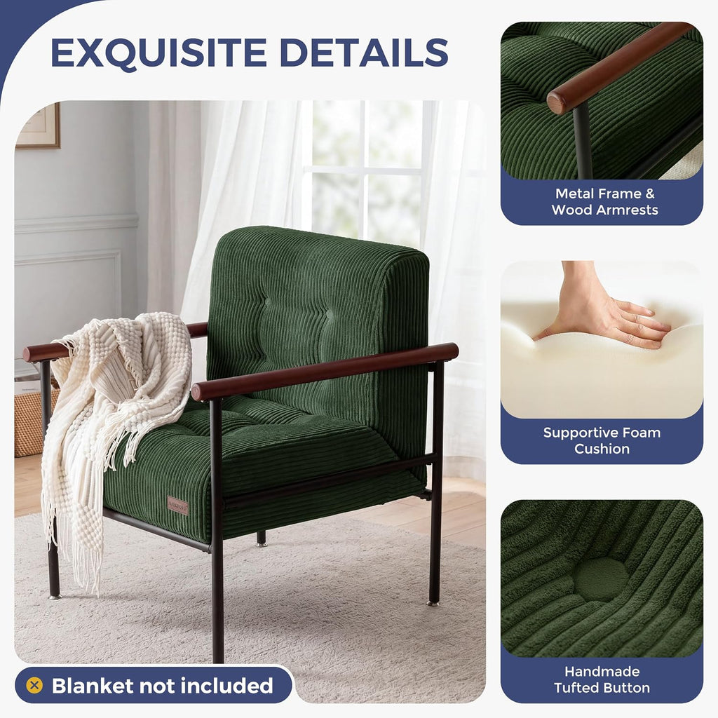 MAXYOYO Living Room Accent Chair, Modern Chair with Metal Frame