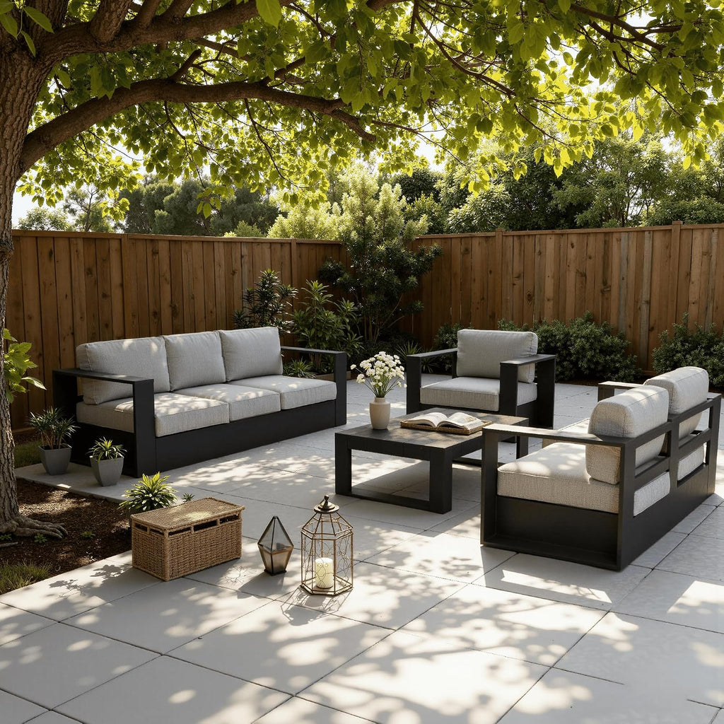 LayinSun 1 Piece Oversized Aluminum Patio Outdoor 3-Seat Sofa