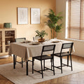 DHZ Dining Chairs Set of 4, Industrial Metal Mesh Dining Room Chairs with Breathable Grid Backrest & Sturdy Steel Frame, Modern Black Kitchen Chairs for Dining Table, Living Room, Apartment (Black)