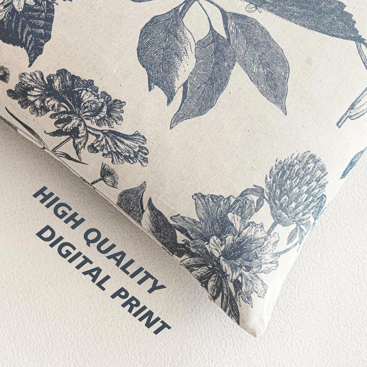 foindtower decorative linen floral throw pillow covers 22×22, close-up detail