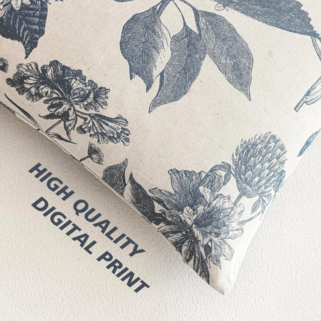 foindtower decorative linen floral throw pillow covers 22×22, close-up detail