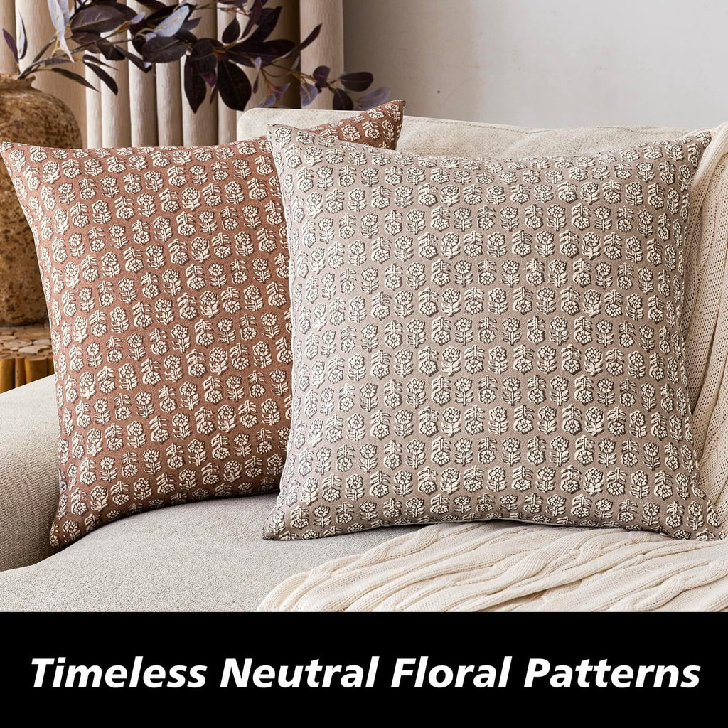 foindtower floral print throw pillow covers 24×24 inch,light, side view