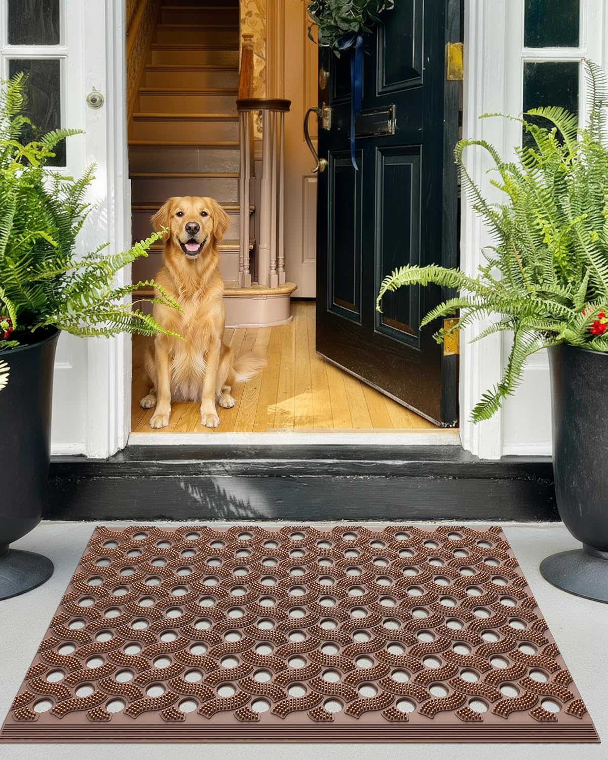Color&Geometry Super Heavyweight TPE Welcome Mat Outdoor, 24"x36" Brown