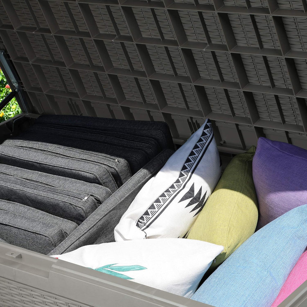 YITAHOME 100 Gallon Large Resin Deck Box Outdoor Storage Boxes for Patio