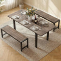 Ahomly 63“ Extendable Dining Table Set with 180° Smart-Flip Pivot, Gray