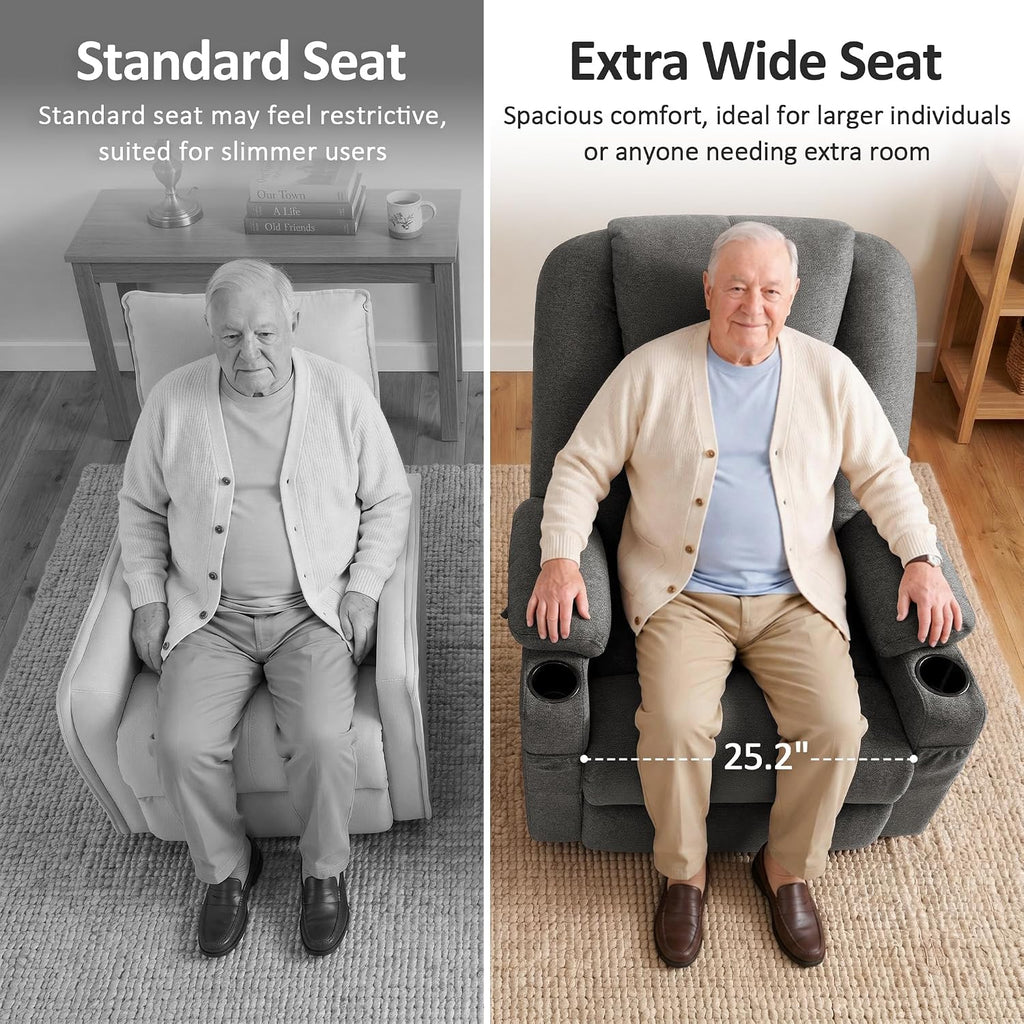 MCombo Power Lift Recliner Chair for Elderly R7510(Grey, Large-Wide)