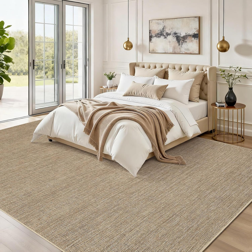 GarveeHome 5x7 Washable Area Rug for Bedroom Non Slip Easy Jute Rugs