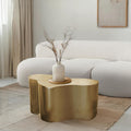 Meridian Furniture 238Gold-C Tevere Collection Modern | Contemporary Coffee Table with Brushed Metal, Unique Shape, 39" W x 24" D x 14.5" H, Gold