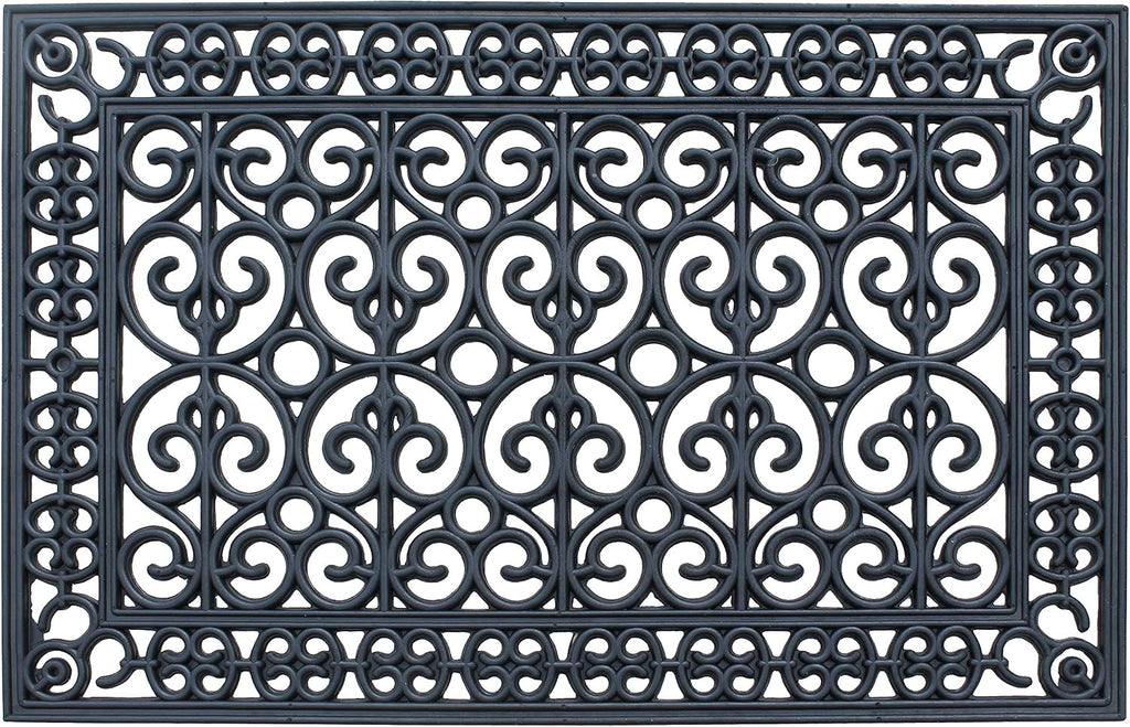 A1 Home Collections 9-LB Heavy Duty Rubber Doormat 24"×36" - Won't Blow Away | Outside Front Door Mat, Mud Dirt Scraper, Non-Slip Drainage Mat for Entryway Patio Garage, All-Weather, 100% Rubber